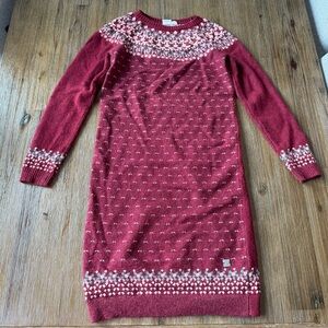4/20$ Deux par Deux Girls Red and White Knit Sweater Dress size 12
